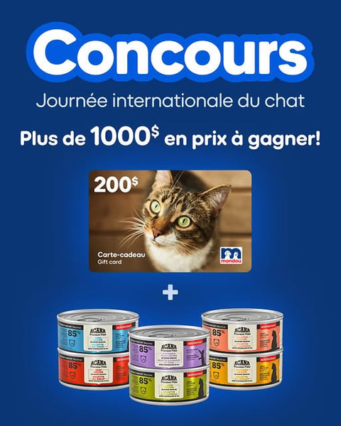 Concours Gagnez l'une des deux cartes-cadeaux Mondou de 200$!