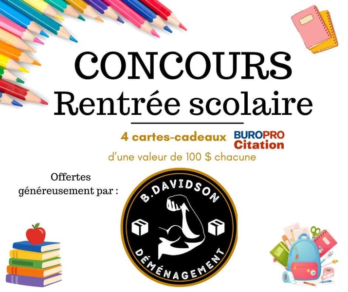 Concours Gagnez l'une des quatre cartes-cadeaux BureauPro Citation de 100$!