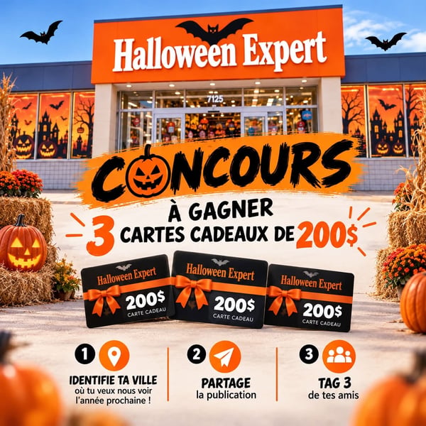 Concours Gagnez l'une des trois cartes-cadeaux Halloween Expert de 200$!