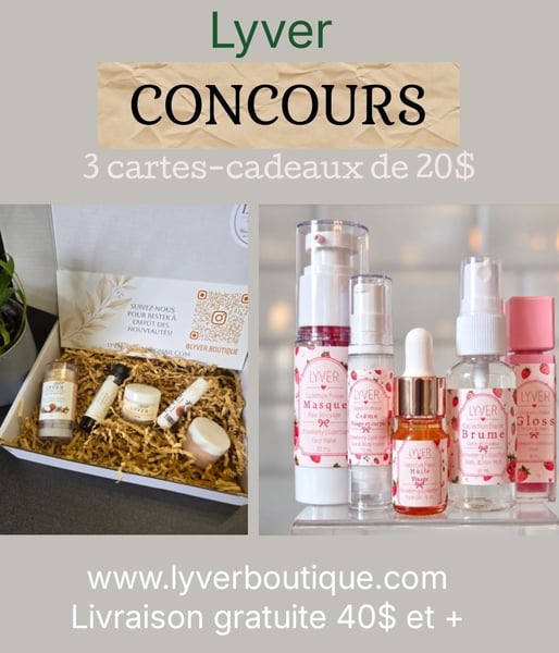 Concours Gagnez l'une des trois cartes-cadeaux LYVER de 20$!