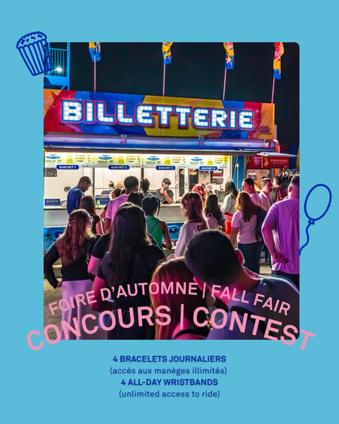 Concours Gagnez quatre bracelets pour venir faire le plein de manèges!