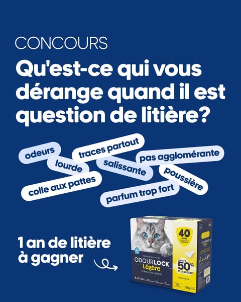 Concours Gagnez un an de litière Odourlock!
