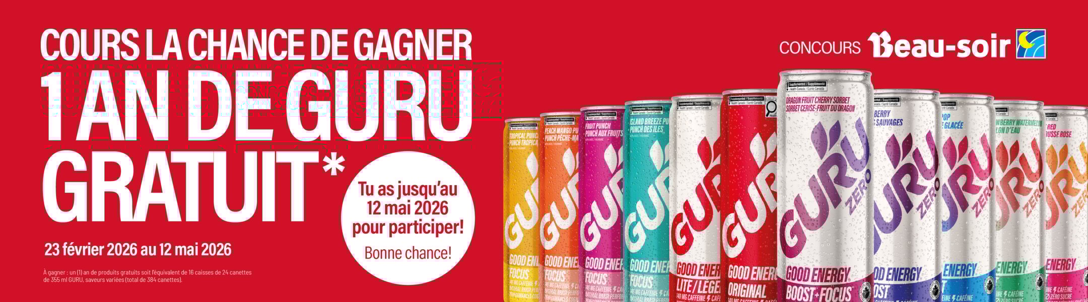 Concours Gagnez un an de produits Guru!