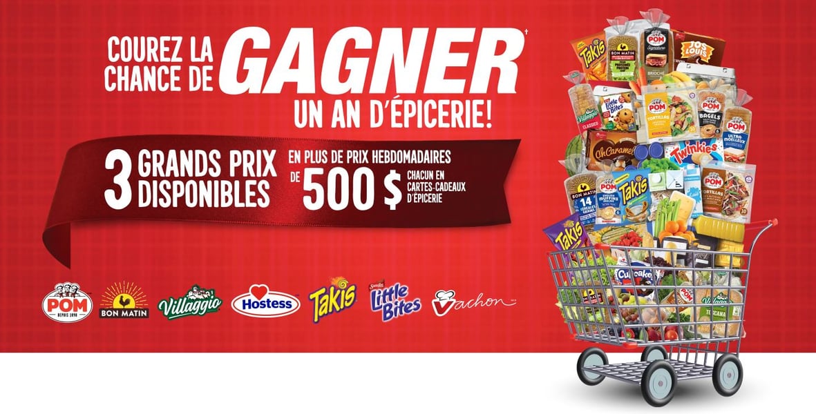 Concours Gagnez un an d’épicerie ou l'un des 8 prix hebdomadaires d'une carte-cadeau d'épicerie de 500$!