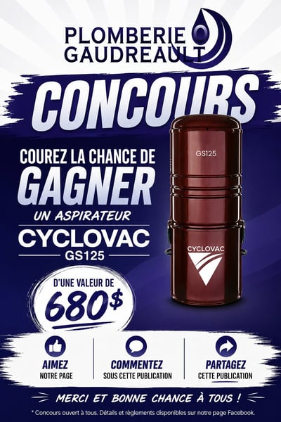 Concours Gagnez un aspirateur Cyclovac Gs125!