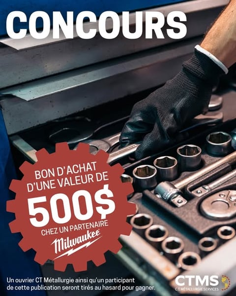 Concours Gagnez un bon d’achat d’une valeur de 500$ chez un partenaire Milwaukee!