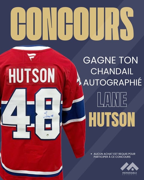 Concours Gagnez un chandail autographié de Lane Hutson!