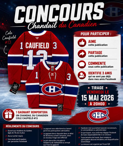 Concours Gagnez un chandail de Cole Caufield!