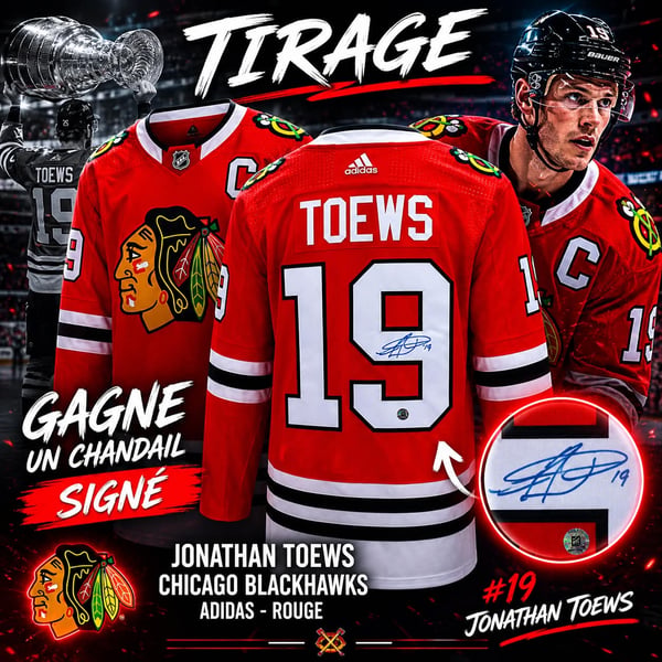 Concours Gagnez un chandail de hockey Jonathan Toews signé ou une trousse de produits professionnels!