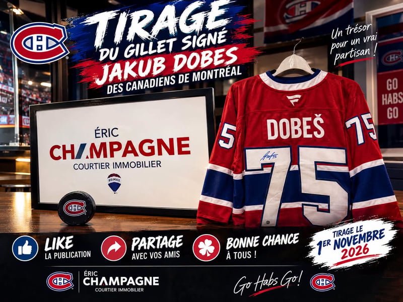 Concours Gagnez un chandail du gardien de but des Canadiens de Montréal,Jakub Dobes!