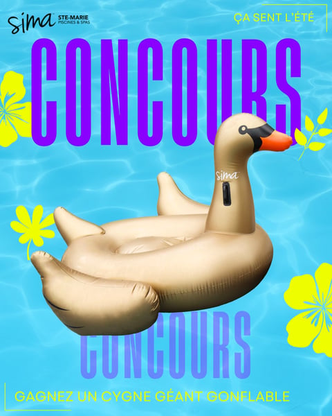 Concours Gagnez un cygne géant doré pour la piscine!