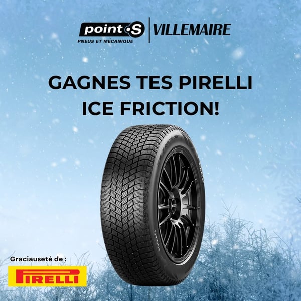 Concours Gagnez un des deux certificats-cadeaux d’une valeur de 1000$ pour l’achat de vos prochains pneus Pirelli Ice Friction!