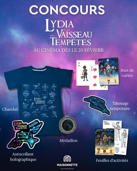 Concours Gagnez un ensemble cadeau à l'effigie du film Lydia et le vaisseau des tempêtes!