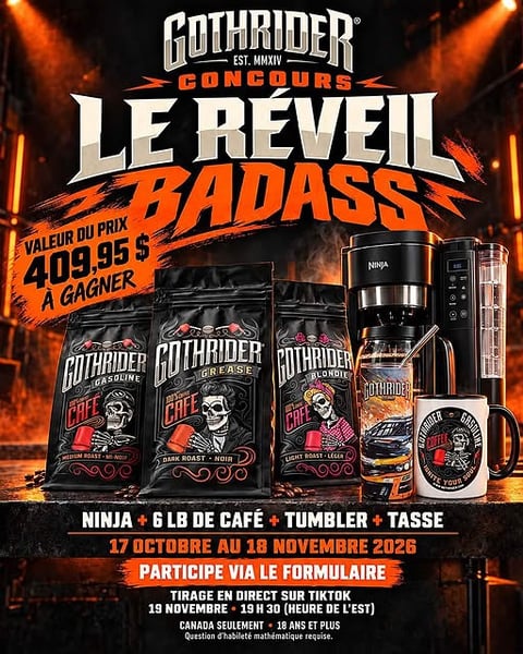 Concours Gagnez un ensemble café GothRider!