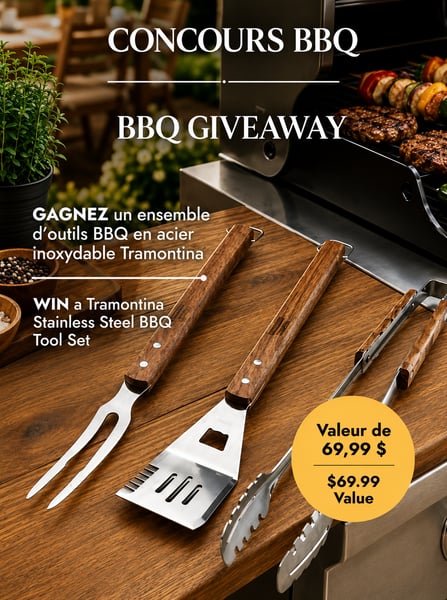 Concours Gagnez un ensemble d'outils BBQ en acier inoxydable Tramontina!