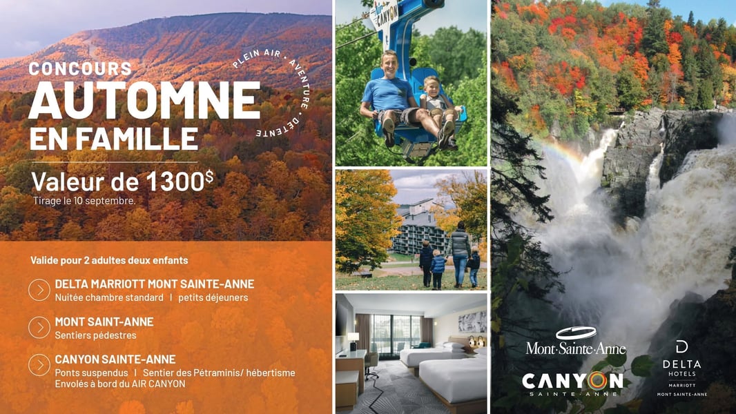 Concours Gagnez un escapade de rêve au cœur des couleurs d'automne!