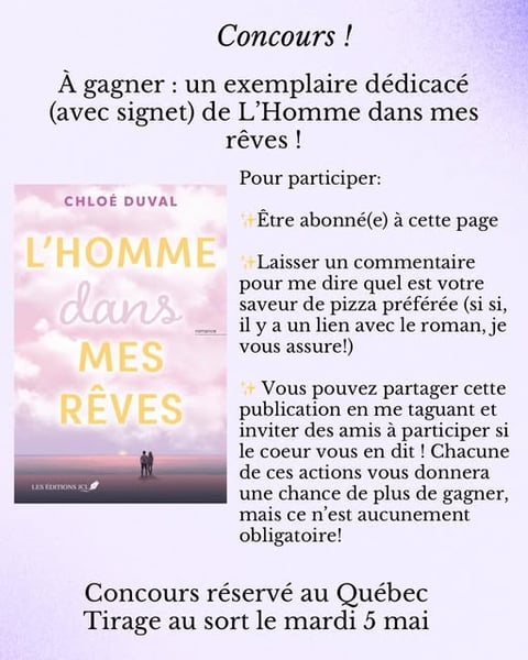 Concours Gagnez un exemplaire dédicacé du livre L’Homme dans mes rêves!