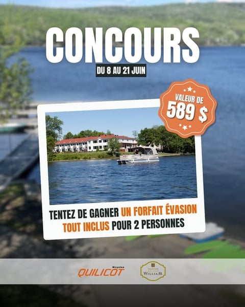 Concours Gagnez un forfait évasion tout inclus pour deux personnes au Manoir du Lac William!