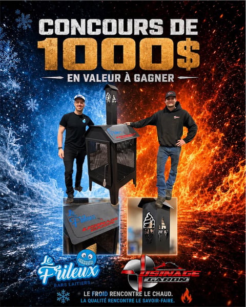 Concours Gagnez un foyer d'une valeur de 850$ et 150 $ en certificats-cadeaux au Frileux!