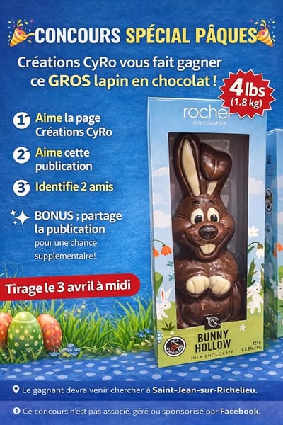 Concours Gagnez un gros lapin en chocolat!