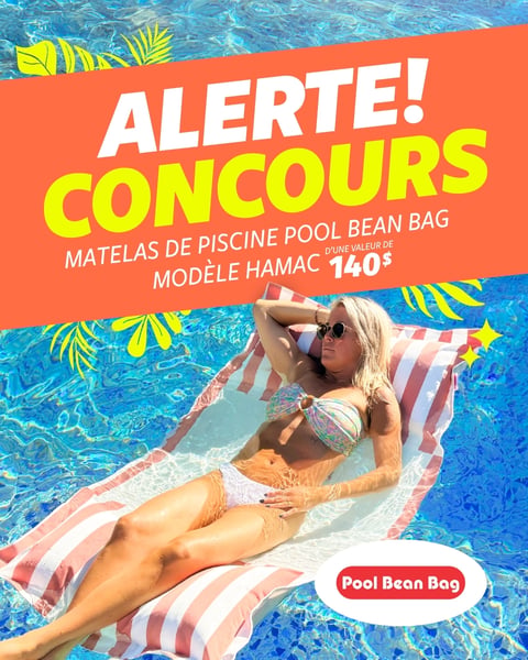 Concours Gagnez un hamac de piscine Pool Bean Bag!
