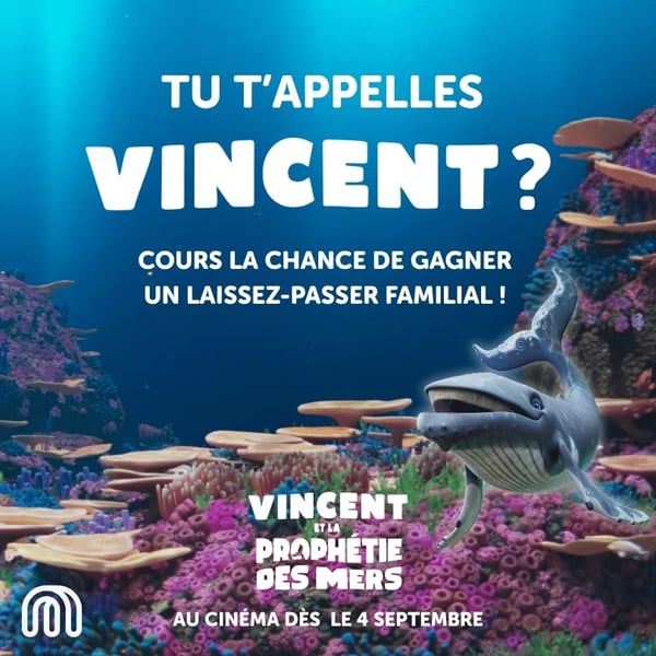 Concours Gagnez un laissez-passer familial pour le film Vincent et la prophétie des mers!