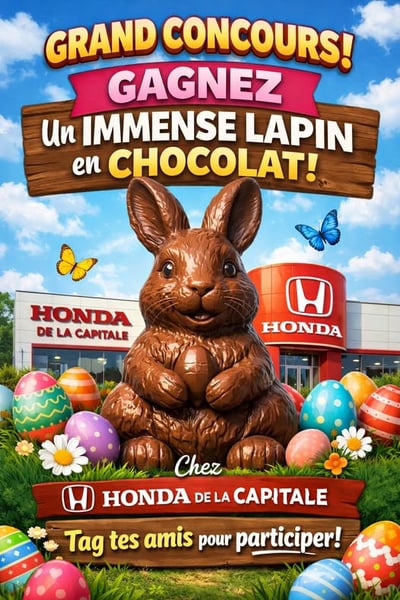 Concours Gagnez un lapin en chocolat géant!