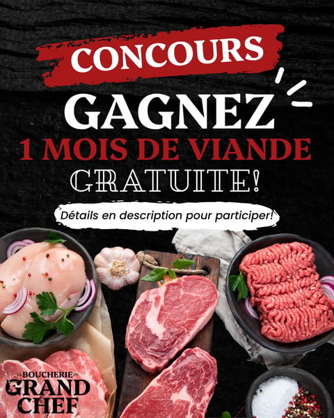 Concours Gagnez un mois de viande!
