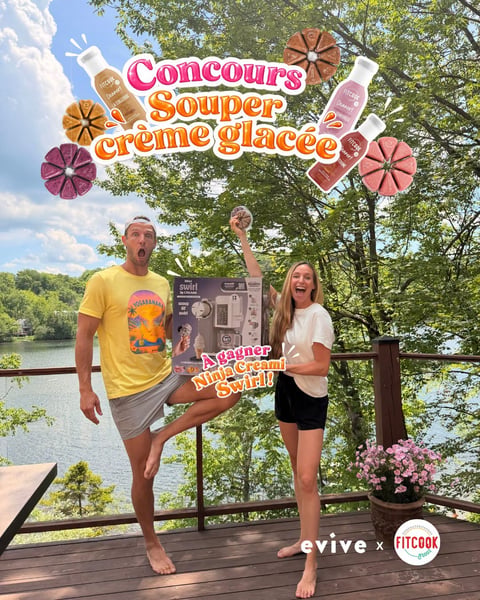 Concours Gagnez un Ninja Creami Swirl, quatorze smoothies Evive et quatre sauces dessert Fitcook Foodz!