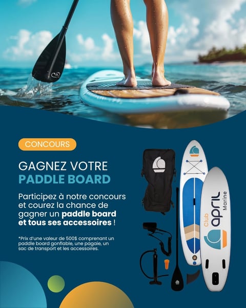 Concours Gagnez un paddle board Club APRIL Marine!