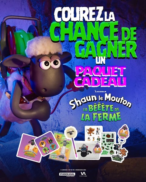 Concours Gagnez un paquet cadeau de Shaun le Mouton: La bêêête de la ferme!