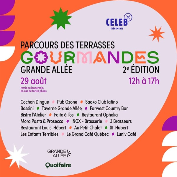 Concours Gagnez un parcours des terrasses gourmandes Grande Allée!