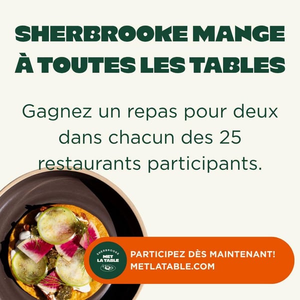 Concours Gagnez un repas pour deux dans 25 restaurants de Sherbrooke!