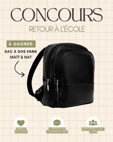 Concours Gagnez un sac à dos Esme noir de Matt & Nat!