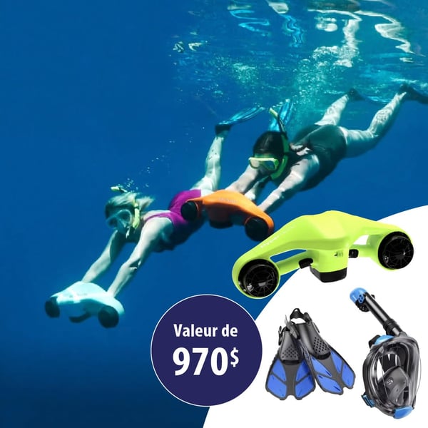 Concours Gagnez un scooter sous-marin Hyper Gogo ainsi qu'un ensemble de masque full face et palmes!