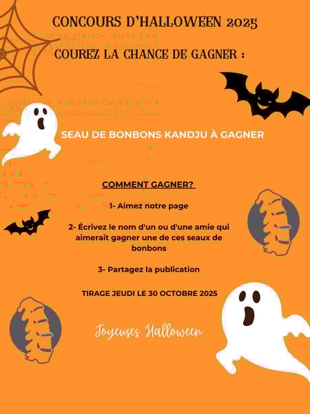 Concours Gagnez un Seau de mélange de bonbons Halloween de la compagnie québécoise KandJu! Concours Gagnez un Seau de mélange de bonbons Halloween de la compagnie québécoise KandJu!