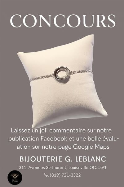 Concours Gagnez un superbe bracelet en argent véritable 925, plaqué rhodium, signé ELLE!