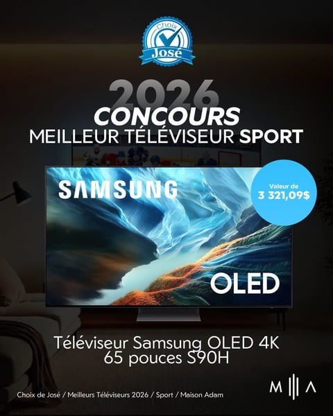 Concours Gagnez un téléviseur Samsung S90H OLED 4K de 65 pouces!