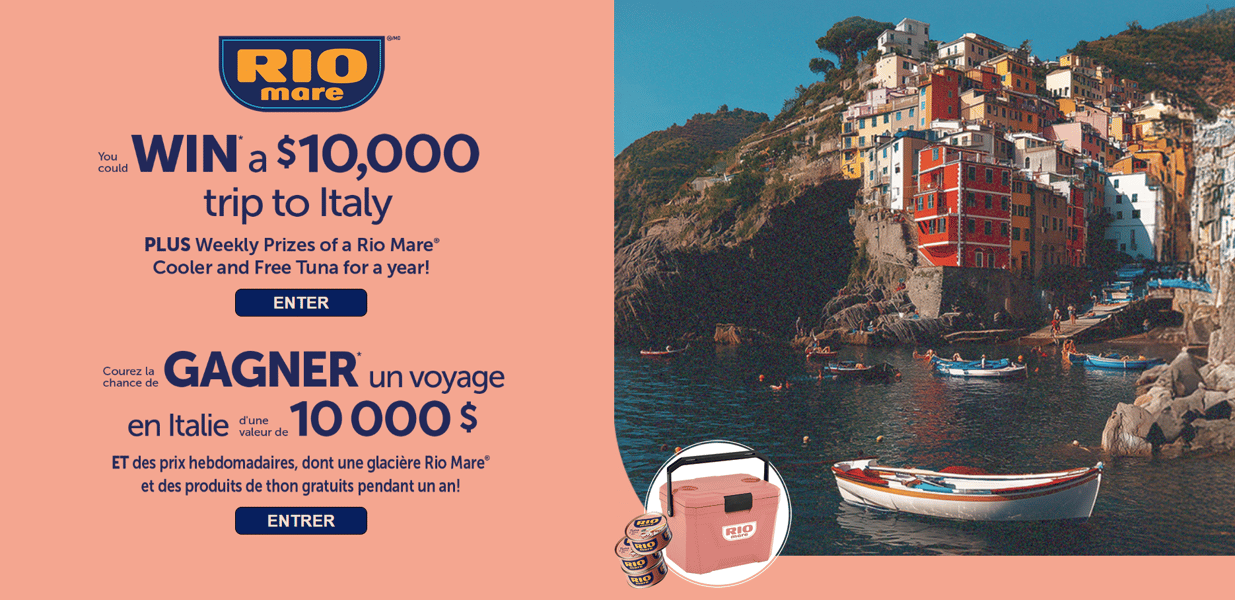 Concours Gagnez un voyage en Italie ou l'un des 14 prix instantanés!