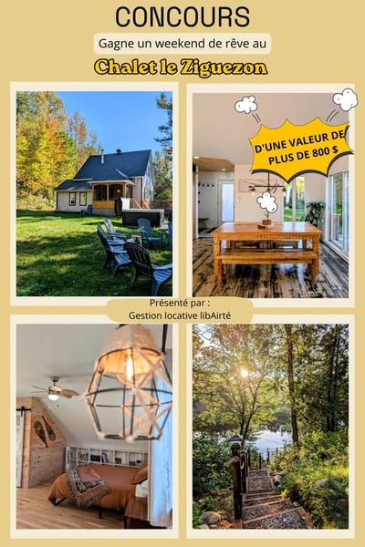 Concours Gagnez un weekend pour 9 personnes au chalet Ziguezon!