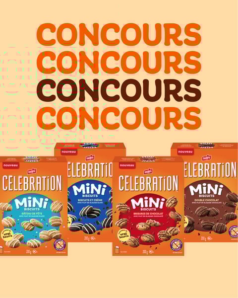 Concours Gagnez une boîte cadeau gourmande contenant nos 4 saveurs de Mini biscuits + une carte cadeau de 100$ Concours Gagnez une boîte cadeau gourmande contenant nos 4 saveurs de Mini biscuits + une carte cadeau de 100$