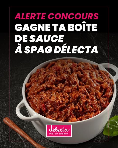 Concours Gagnez une boîte de sauce à spaghetti Délecta!