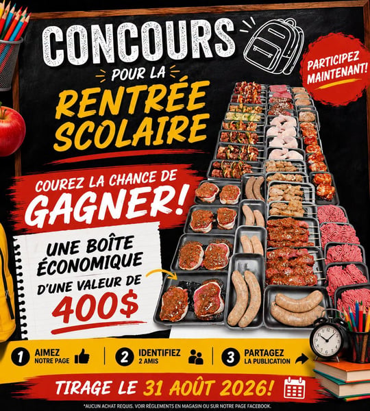 Concours Gagnez une boîte économique de la Boucherie terre et mer inc!