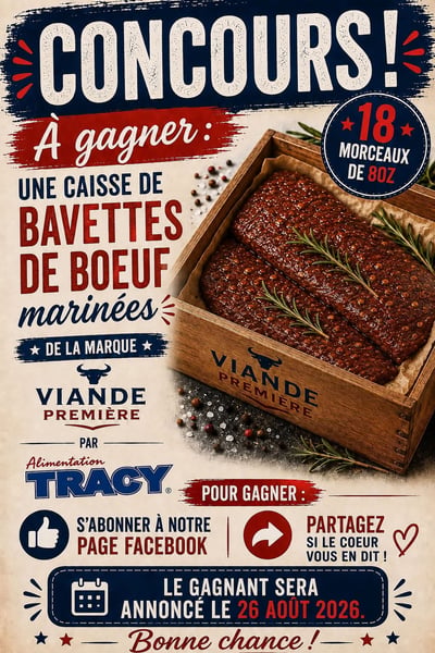 Concours Gagnez une caisse de bavettes marinées!