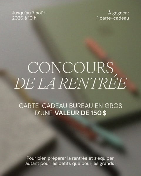 Concours Gagnez une carte-cadeau Bureau en Gros de 150$!