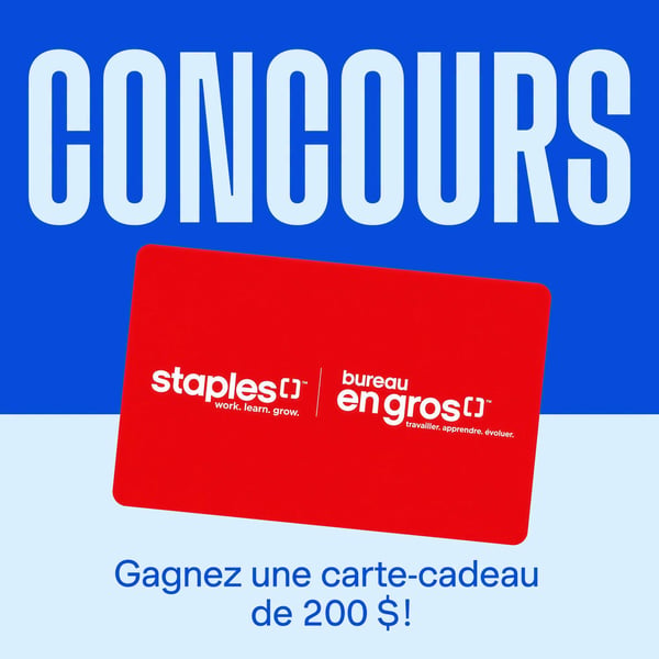 Concours Gagnez une carte-cadeau Bureau en Gros de 200$!