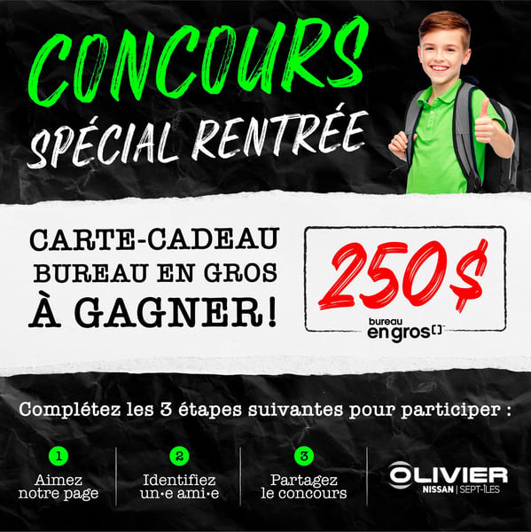 Concours Gagnez une carte-cadeau Bureau en Gros de 250$ !