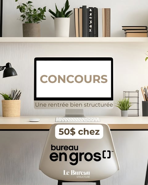 Concours Gagnez une carte-cadeau Bureau en Gros de 50$!