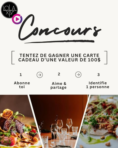 Concours Gagnez une carte-cadeau de 100$ au restaurant Lola 45!