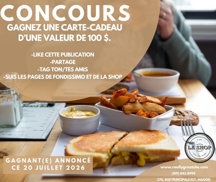 Concours Gagnez une carte-cadeau de 100$ La Shop - Magog!